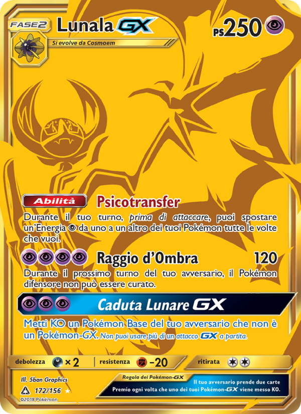 Lunala GX 172/173 — Ultra Prism (Italian Pokémon TCG card)