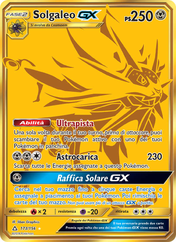 Solgaleo GX 173/173 — Ultra Prism (Italian Pokémon TCG card)