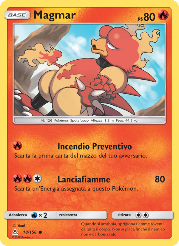 Magmar 018/173 — Ultra Prism (Italian Pokémon TCG card)