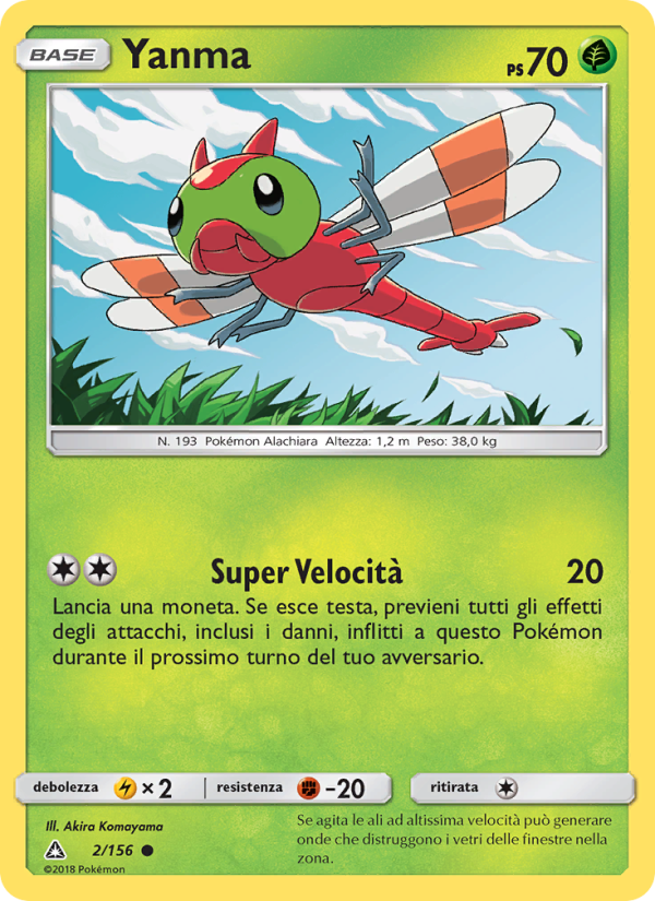 Yanma 002/173 — Ultra Prism (Italian Pokémon TCG card)