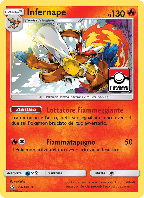 Infernape 023/173 — Ultra Prism (Italian Pokémon TCG card)