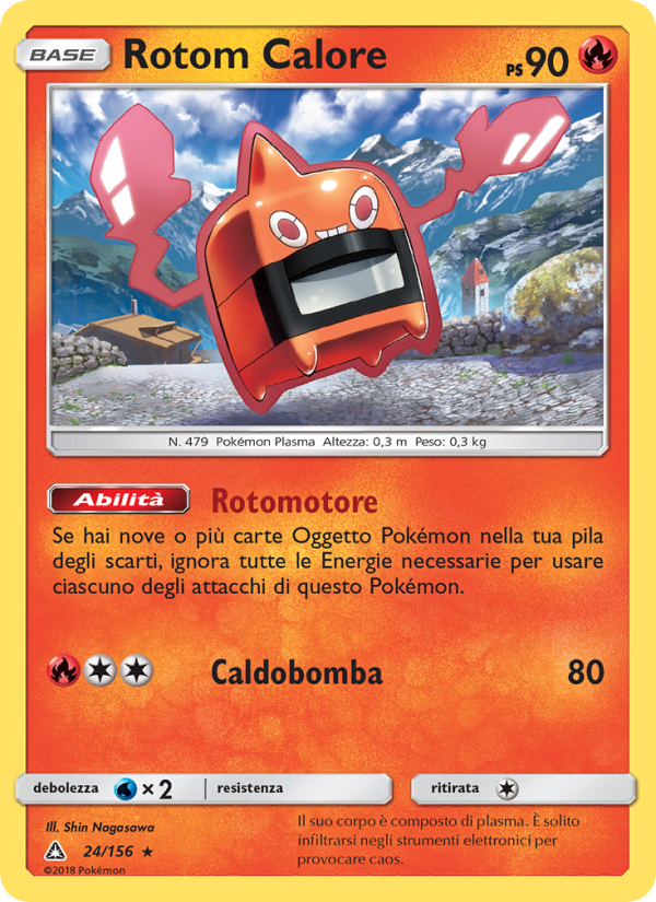 Rotom Calore 024/173 — Ultra Prism (Italian Pokémon TCG card)
