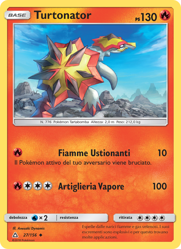 Turtonator 027/173 — Ultra Prism (Italian Pokémon TCG card)