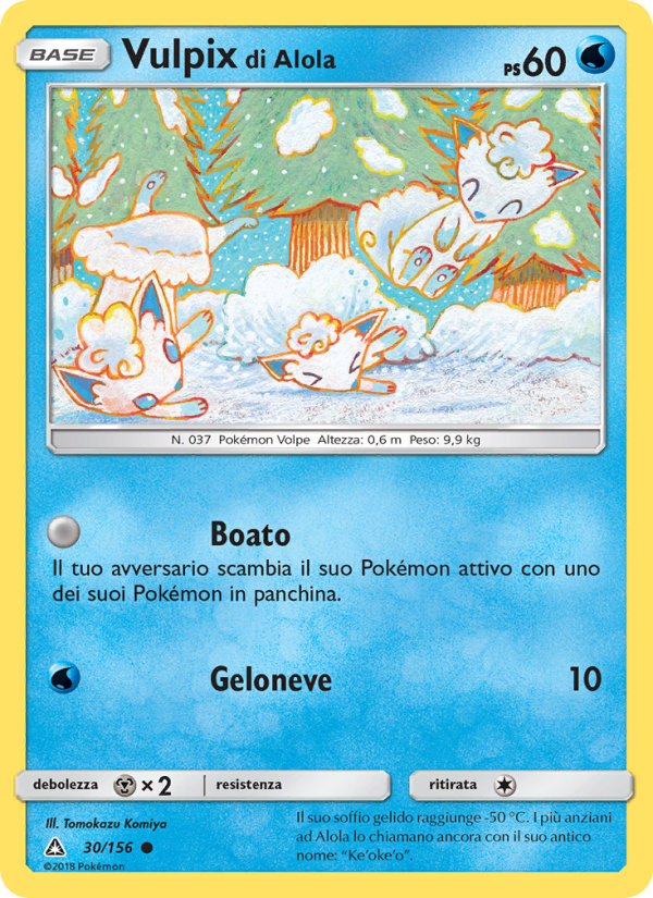 Vulpix di Alola 030/173 — Ultra Prism (Italian Pokémon TCG card)