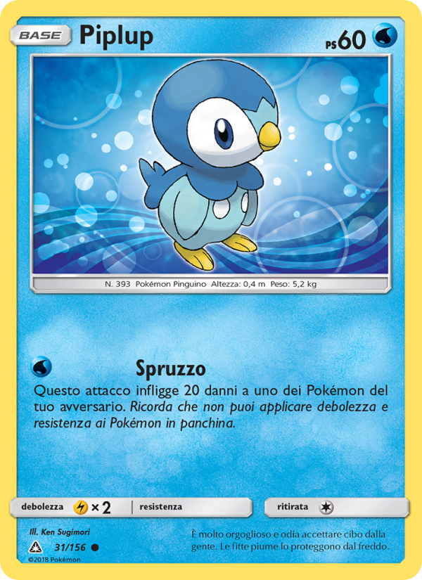 Piplup 031/173 — Ultra Prism (Italian Pokémon TCG card)