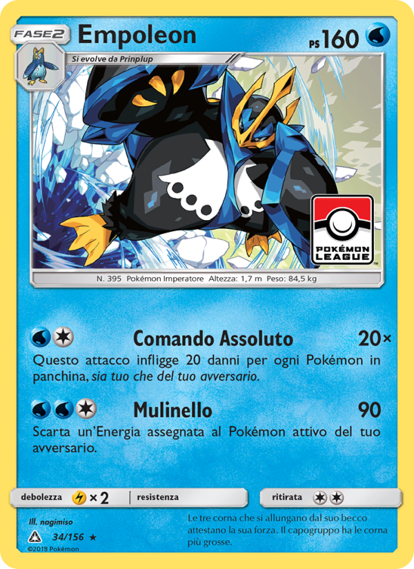 Empoleon 034/173 — Ultra Prism (Italian Pokémon TCG card)