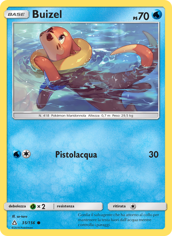 Buizel 035/173 — Ultra Prism (Italian Pokémon TCG card)