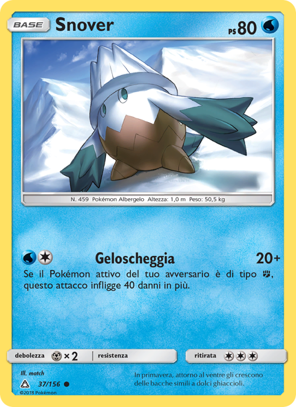 Snover 037/173 — Ultra Prism (Italian Pokémon TCG card)