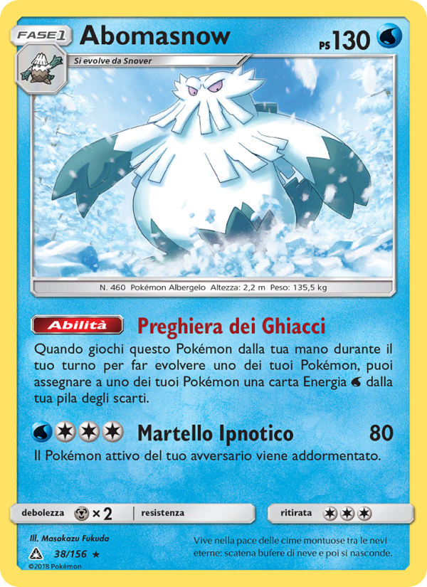 Abomasnow 038/173 — Ultra Prism (Italian Pokémon TCG card)