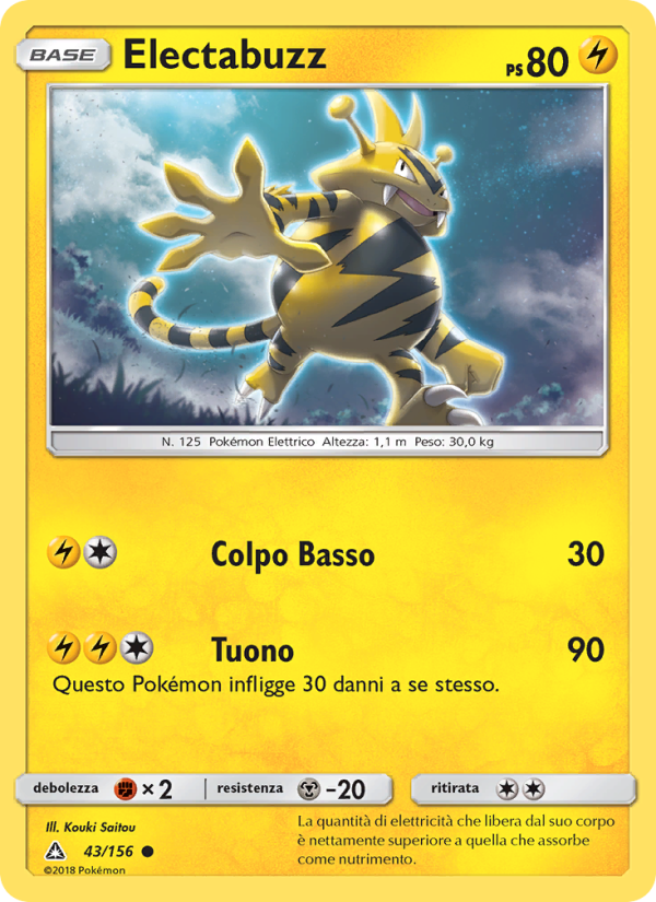 Electabuzz 043/173 — Ultra Prism (Italian Pokémon TCG card)