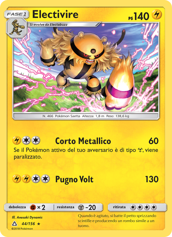 Electivire 044/173 — Ultra Prism (Italian Pokémon TCG card)