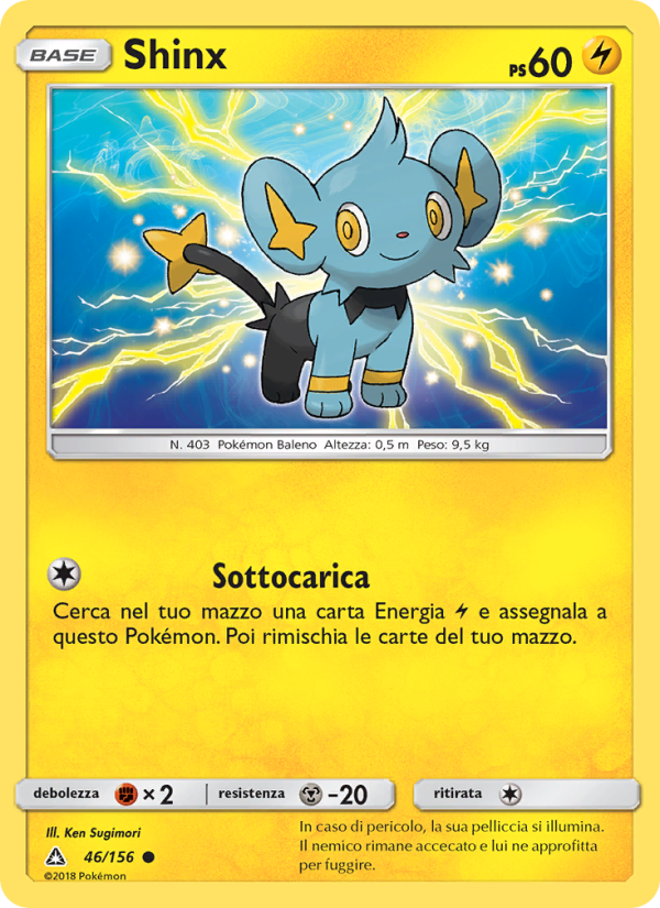 Shinx 046/173 — Ultra Prism (Italian Pokémon TCG card)