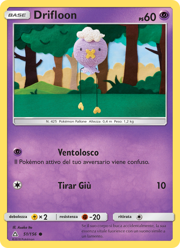 Drifloon 051/173 — Ultra Prism (Italian Pokémon TCG card)