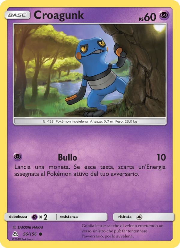 Croagunk 056/173 — Ultra Prism (Italian Pokémon TCG card)