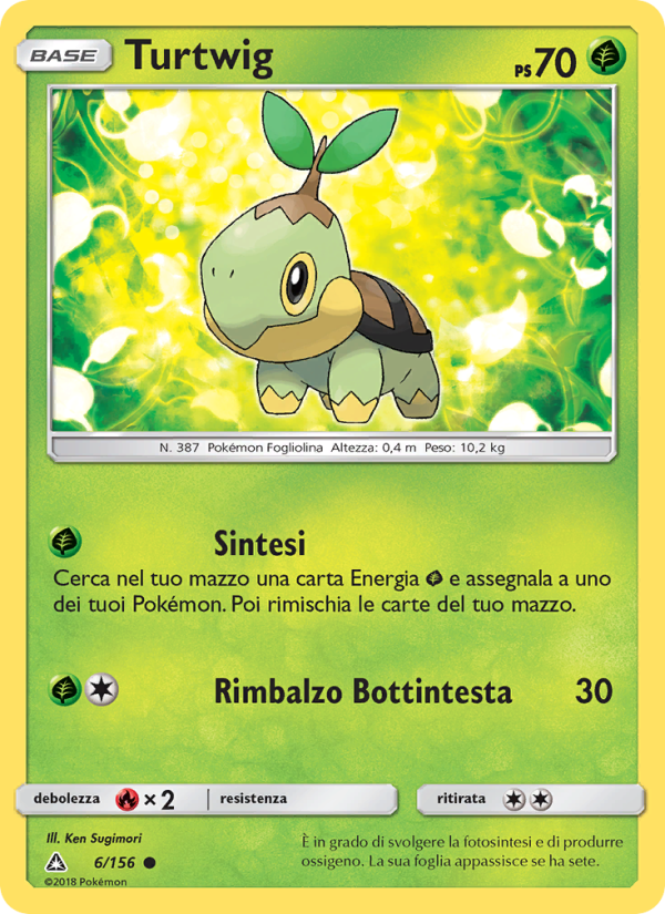 Turtwig 006/173 — Ultra Prism (Italian Pokémon TCG card)