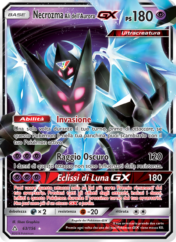 Necrozma Ali dell’Aurora GX 063/173 — Ultra Prism (Italian Pokémon TCG card)