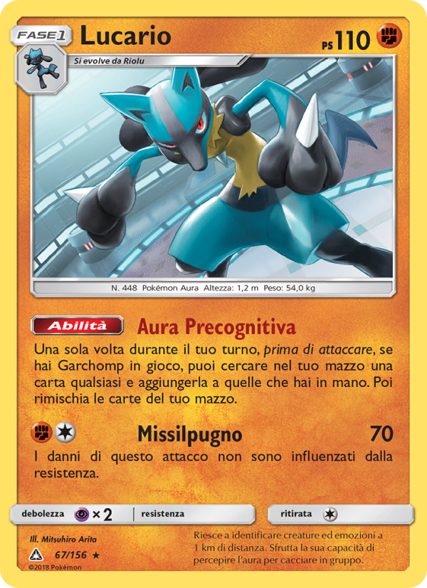 Lucario 067/173 — Ultra Prism (Italian Pokémon TCG card)