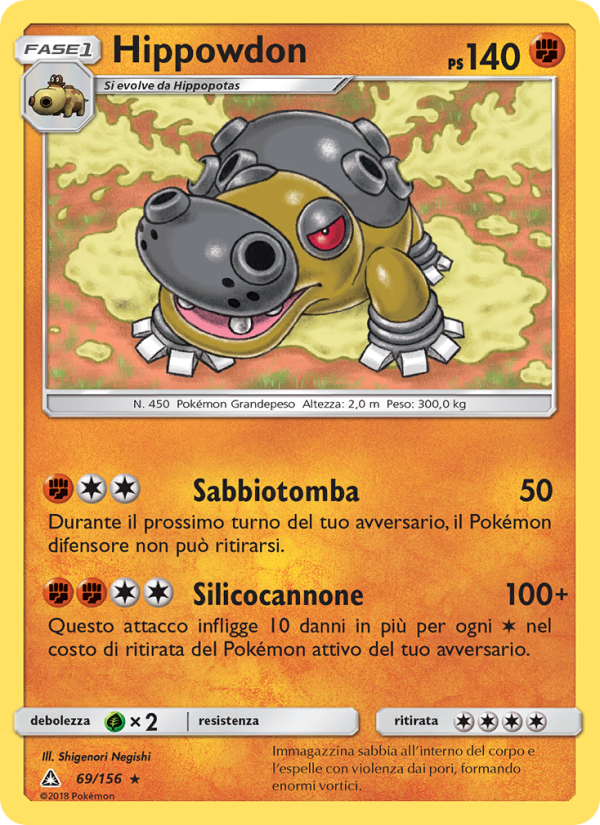 Hippowdon 069/173 — Ultra Prism (Italian Pokémon TCG card)