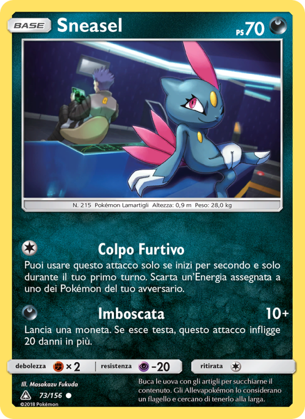Sneasel 073/173 — Ultra Prism (Italian Pokémon TCG card)