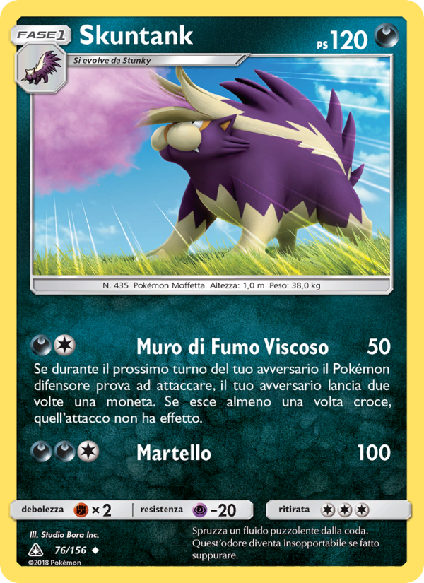 Skuntank 076/173 — Ultra Prism (Italian Pokémon TCG card)