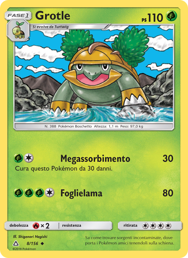 Grotle 008/173 — Ultra Prism (Italian Pokémon TCG card)