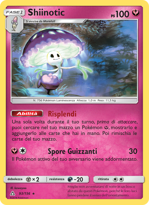 Shiinotic 093/173 — Ultra Prism (Italian Pokémon TCG card)