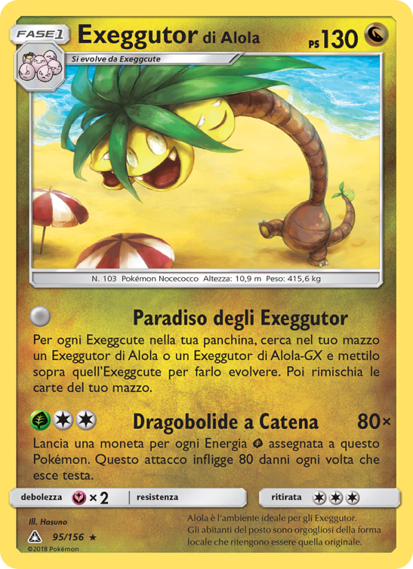 Exeggutor di Alola 095/173 — Ultra Prism (Italian Pokémon TCG card)