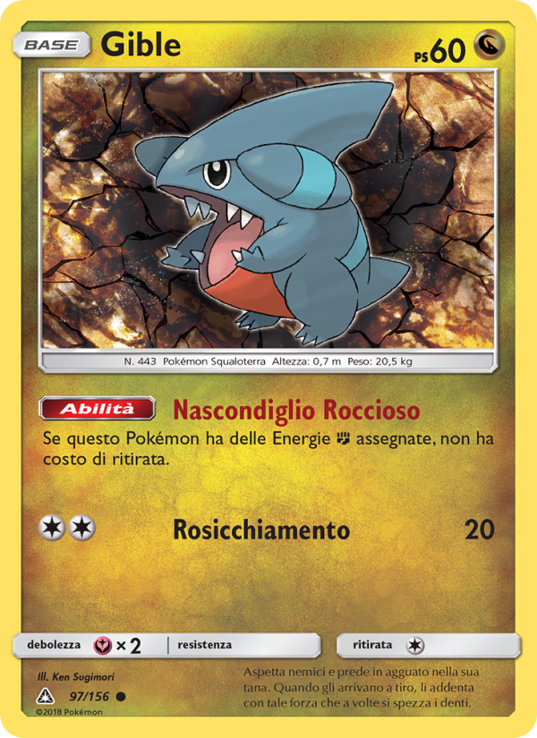 Gible 097/173 — Ultra Prism (Italian Pokémon TCG card)