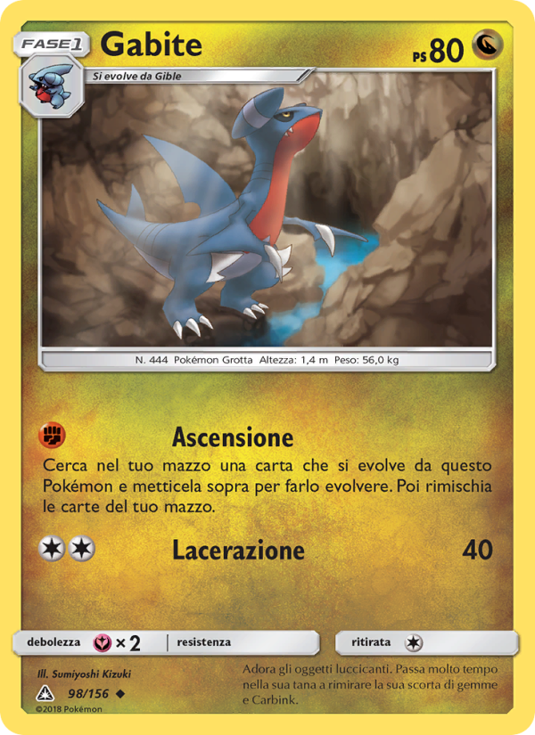 Gabite 098/173 — Ultra Prism (Italian Pokémon TCG card)