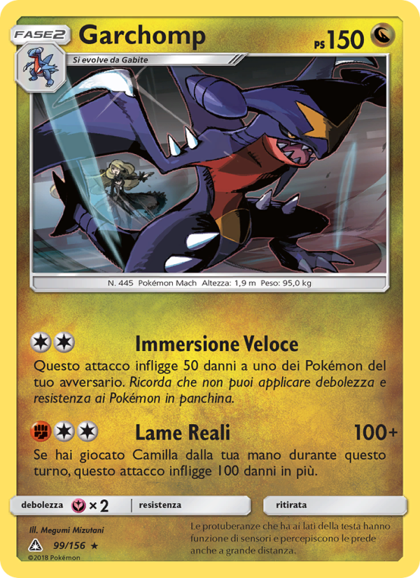 Garchomp 099/173 — Ultra Prism (Italian Pokémon TCG card)