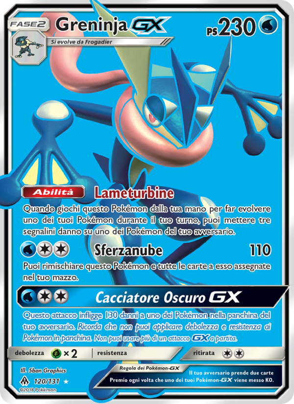 Greninja GX 120/146 — Grauen Der Lichtfinsternis (Italian Pokémon TCG card)