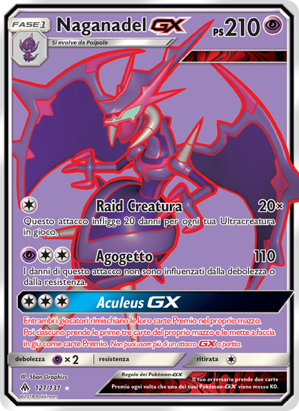 Naganadel GX 121/146 — Grauen Der Lichtfinsternis (Italian Pokémon TCG card)