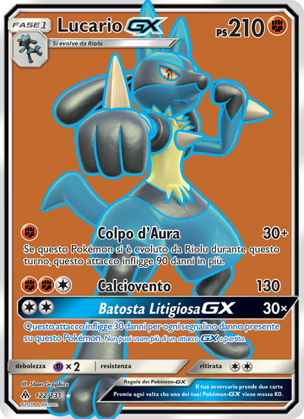 Lucario GX 122/146 — Grauen Der Lichtfinsternis (Italian Pokémon TCG card)