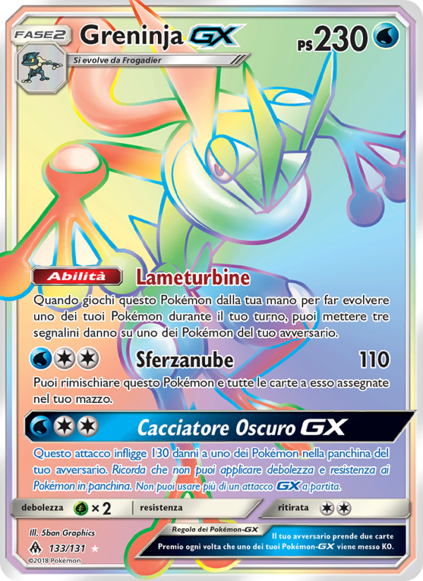 Greninja GX 133/146 — Grauen Der Lichtfinsternis (Italian Pokémon TCG card)