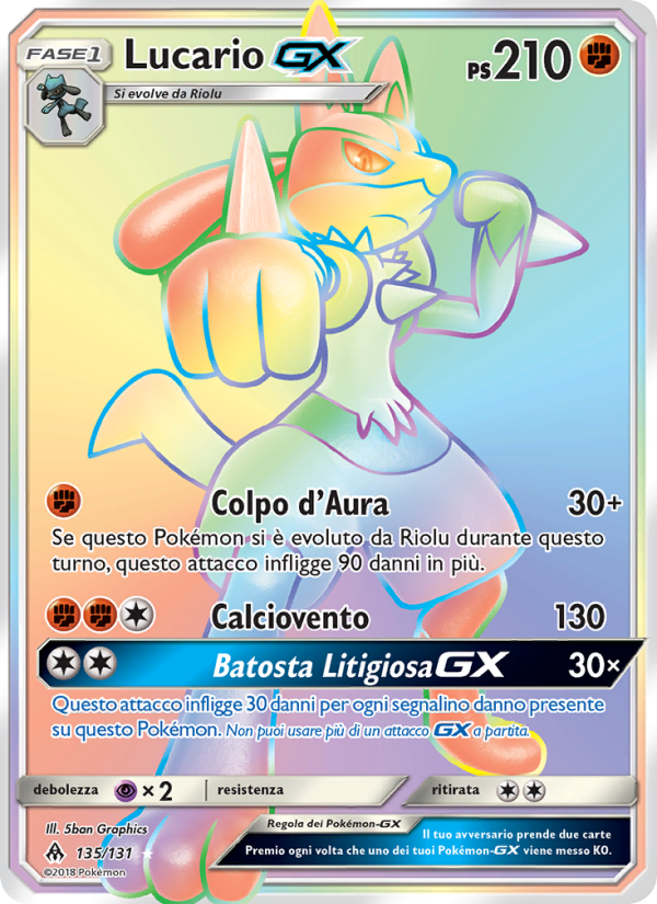 Lucario GX 135/146 — Grauen Der Lichtfinsternis (Italian Pokémon TCG card)