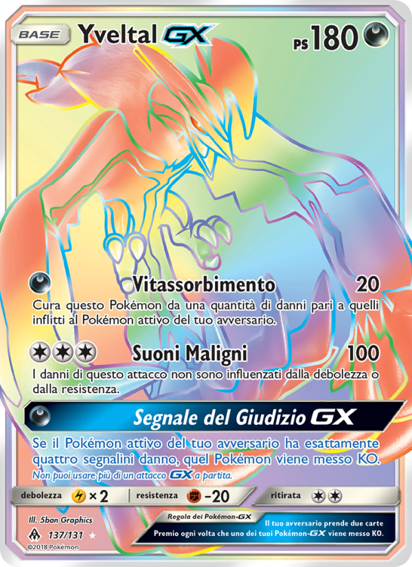 Yveltal GX 137/146 — Grauen Der Lichtfinsternis (Italian Pokémon TCG card)