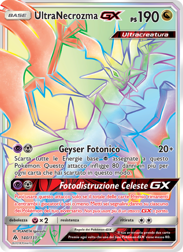 UltraNecrozma GX 140/146 — Grauen Der Lichtfinsternis (Italian Pokémon TCG card)
