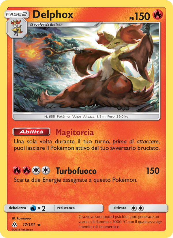 Delphox 017/146 — Grauen Der Lichtfinsternis (Italian Pokémon TCG card)