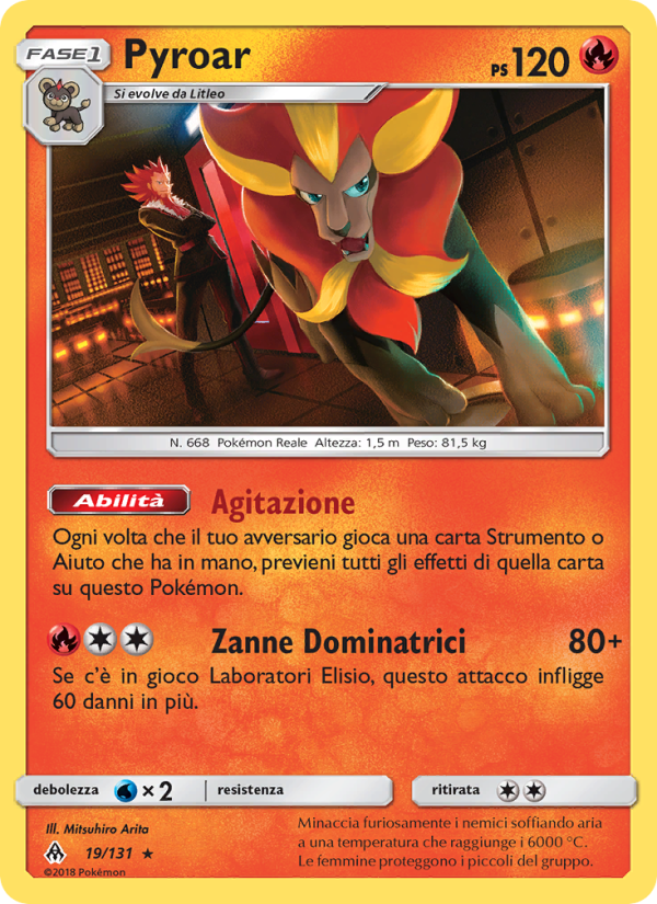 Pyroar 019/146 — Grauen Der Lichtfinsternis (Italian Pokémon TCG card)