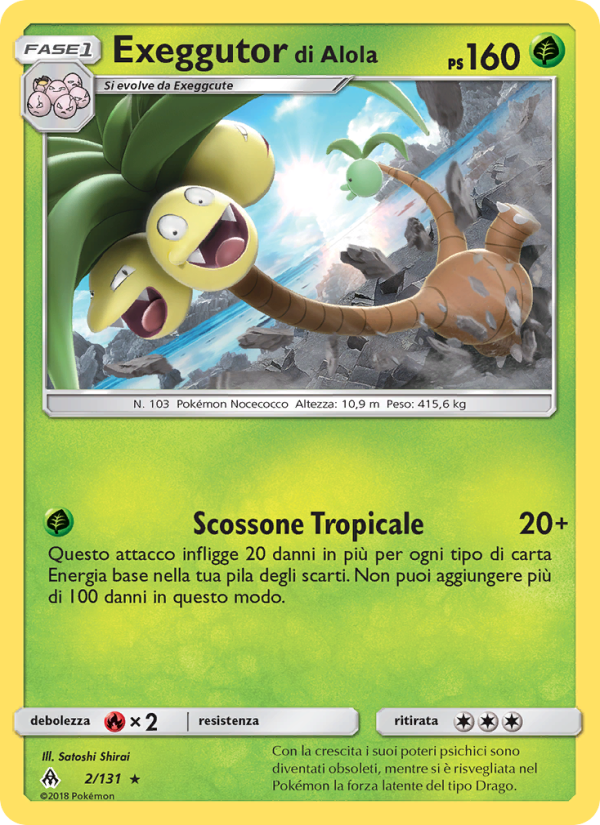Exeggutor di Alola 002/146 — Grauen Der Lichtfinsternis (Italian Pokémon TCG card)