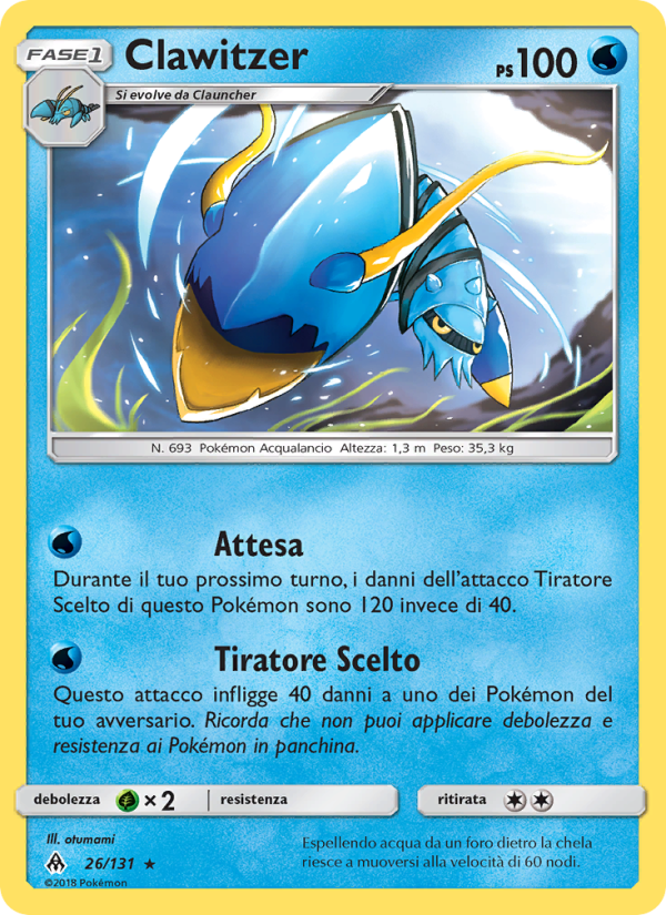 Clawitzer 026/146 — Grauen Der Lichtfinsternis (Italian Pokémon TCG card)