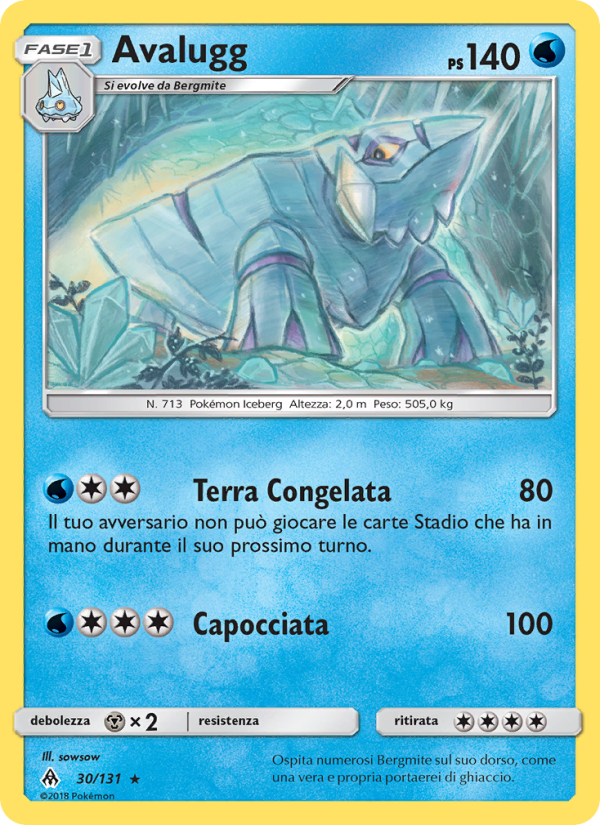 Avalugg 030/146 — Grauen Der Lichtfinsternis (Italian Pokémon TCG card)