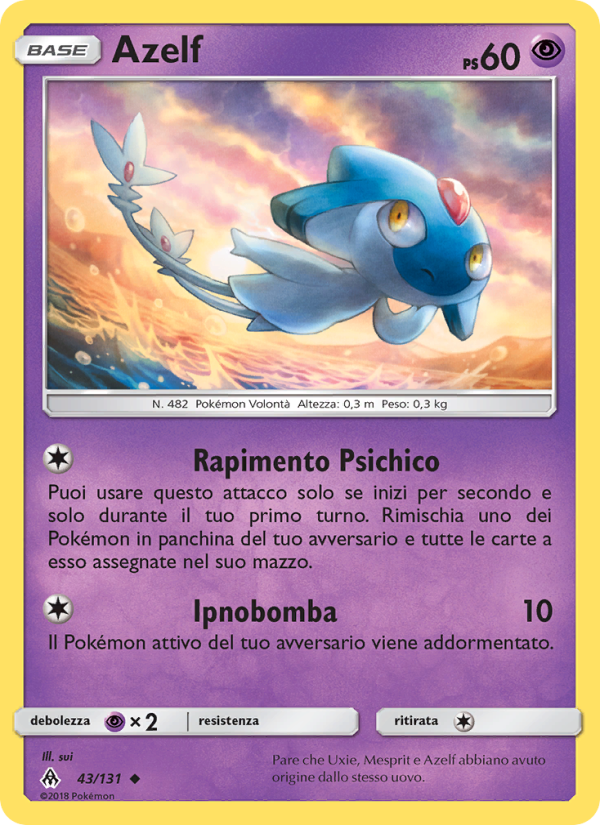 Azelf 043/146 — Grauen Der Lichtfinsternis (Italian Pokémon TCG card)