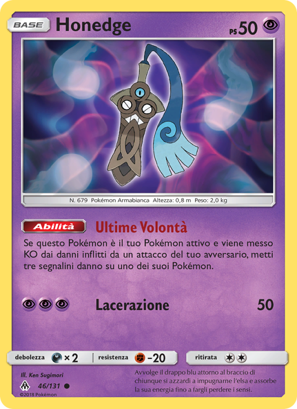 Honedge 046/146 — Grauen Der Lichtfinsternis (Italian Pokémon TCG card)