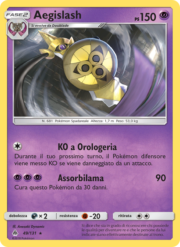 Aegislash 049/146 — Grauen Der Lichtfinsternis (Italian Pokémon TCG card)