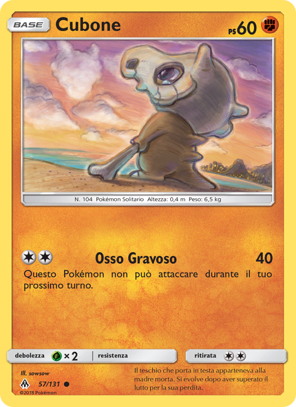 Cubone 057/146 — Grauen Der Lichtfinsternis (Italian Pokémon TCG card)