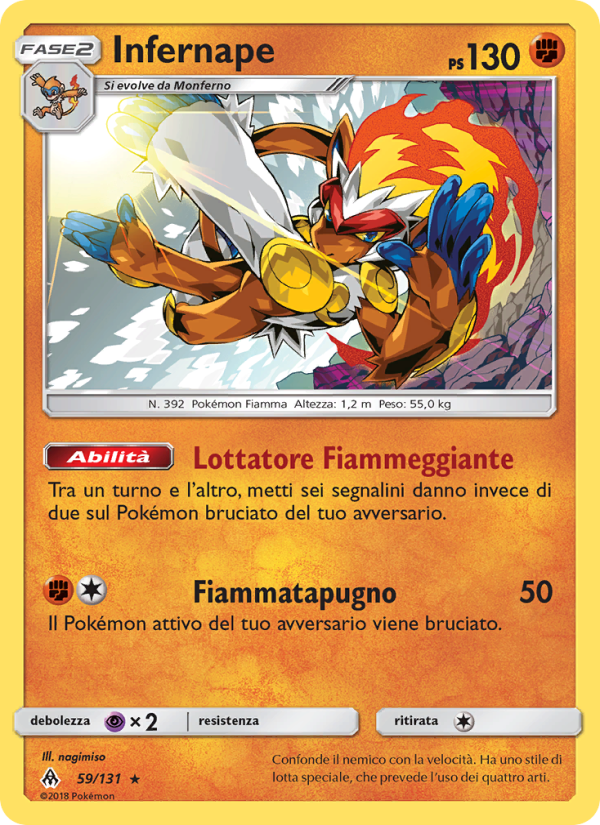 Infernape 059/146 — Grauen Der Lichtfinsternis (Italian Pokémon TCG card)