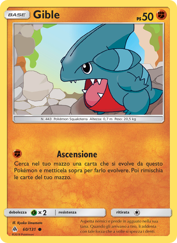 Gible 060/146 — Grauen Der Lichtfinsternis (Italian Pokémon TCG card)