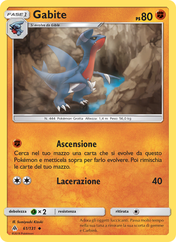 Gabite 061/146 — Grauen Der Lichtfinsternis (Italian Pokémon TCG card)