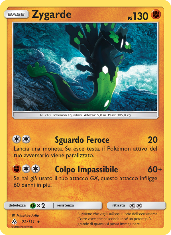 Zygarde 072/146 — Grauen Der Lichtfinsternis (Italian Pokémon TCG card)